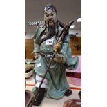 Large ceramic Japanese warrior Condition reports provided on request by email for this auction