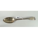 A Victorian silver serving spoon, London 1863, 5.4oz Condition reports provided on request by