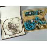 Two small jewellery boxes containing mainly Indian silver jewellery Condition reports provided on