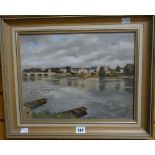 R A STRAND oils on board - rivers scenes, 29 x 38cms. Condition reports provided on request by email