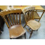 A pair of country spindle back chairs Condition reports provided on request by email for this