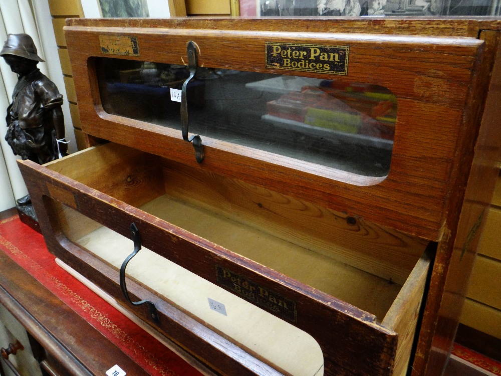 Vintage haberdashery shop display cabinet for 'Peter Pan Bodices' Condition reports provided on - Image 3 of 3