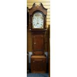 A Victorian and later longcase clock with painted dial by John Evans, Llanarth (please note - no