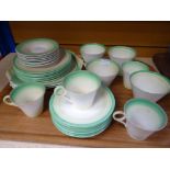 Shelley green banded part-teaware Condition reports provided on request by email for this auction