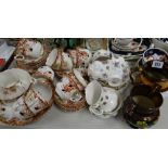 A parcel of mixed teaware including Royal Albert and two copper lustre jugs Condition reports