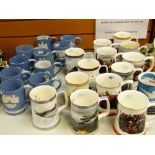 A collection of Royal Doulton military and aviation commemorative tankards and a quantity of