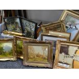 Two tubs of framed pictures Condition reports provided on request by email for this auction