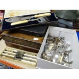 A collection of various loose and boxed flatware Condition reports provided on request by email