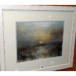 WILLIAM SELWYN watercolour - entitled verso on Tegfryn Gallery label 'Sunrise over the Marsh', dated