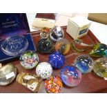 A group of twentieth century art glass paperweights Condition reports provided on request by email