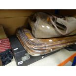 Small black suitcase, vintage leather holdalls ETC Condition reports provided on request by email
