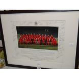 A framed and signed photograph of the Welsh Rugby Union National Squad, 1979-1980 Condition