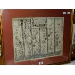 JOHN OGILBY map - The Continuation of the Road from St David's to Holywell, framed and glazed