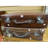 Two good vintage leather suitcases Condition reports provided on request by email for this auction