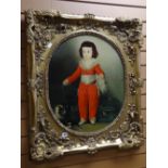 A reproduction oval print AFTER FRANCISCO GOYA in a fancy Rococo style gilt frame Condition