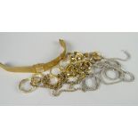 A parcel of yellow metal and gold modern jewellery including Swiss Empress bracelet wristwatch ETC