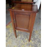 An Edwardian inlaid mahogany pot cupboard Condition reports provided on request by email for this