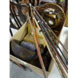 A parcel of mainly wooden items including boxes, walking sticks, mirrors ETC Condition reports