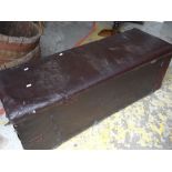 A vintage leatherette covered pine blanket box Condition reports provided on request by email for