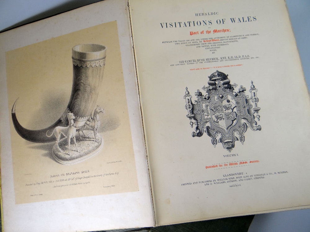 Heraldic Visitations of Wales in two volumes, published by William Rees, dated 1846 Condition
