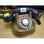 Vintage copper bodied possibly Belgian telephone, stamped RTT 56B to base Condition reports provided