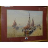JOHN E AITKEN watercolour - fishing boats, signed John E Aitken, 33 x 48cms Condition reports