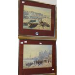 JOHN E AITKEN watercolours, a pair - Conwy Castle & fishing scene, 23 x 32cms Condition reports