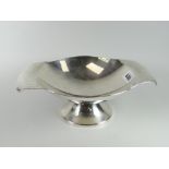 A twentieth century continental silver (believed) twin-handled dish having hammered effect handles