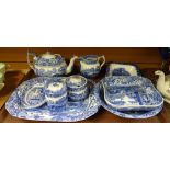 A small collection of Copeland Spode Italian blue and white and Abbey blue and white Condition