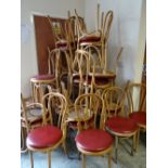 Thirty-seven bent-wood vintage / retro cafe chairs by Hescot of Newmarket, England Condition reports