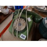 Green vintage BTQA telephone Condition reports provided on request by email for this auction