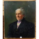 GEORGE GOODWIN KILBURNE (1839-1924) oil on canvas - half portrait of an elderly lady 67 x 56cms.