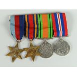 A bar of WWII medals and ribbons to Lieut. F L Blackmore RA, no. 273765, includes Burma Star and