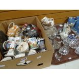 A large quantity of mixed ceramics including crested ware, glassware etc. Condition reports provided