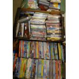 Three crates of various DVDs including film, children's interest ETC Condition reports provided on