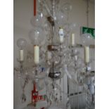 An impressive modern Venetian-type glass chandelier decorated with lustre drops Condition reports