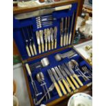 A good oak encased vintage cutlery canteen set by Cross Brothers Condition reports provided on