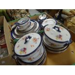 An early twentieth century Royal Doulton pottery floral dinner part-set Condition reports provided