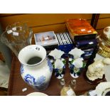 A parcel of mixed china and glass ETC including Spode Italian, cut glass trumpet vase, CDs ETC