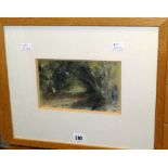 WILLIAM SELWYN mixed media - woodland scene entitled 'Ty Lon Goed', signed, 13 x 21cms Condition