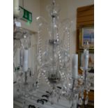 An impressive Venetian-style cut glass chandelier with lustre chains Condition reports provided on