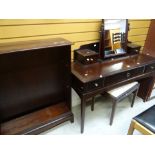 A neat Stag Minstrel dressing table and matching stool and bookcase Condition reports provided on