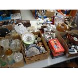 Large parcel of mixed items including china, glass, oil lamp ETC (proceeds to Wales Air Ambulance)