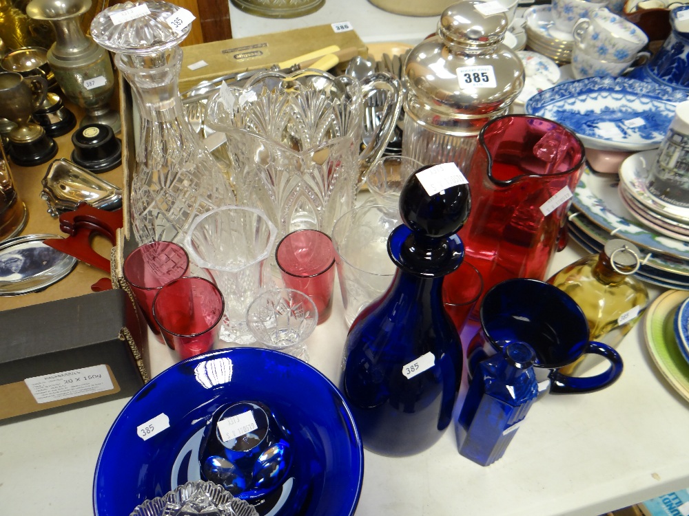 A parcel of mixed glassware including cranberry Condition reports provided on request by email for