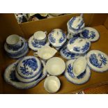 Blue & white transfer printed miniature child's teaset Condition reports provided on request by