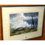 JOHN SWEETINGHAM oil on canvas - barren landscape, entitled 'After the Storm', signed, 24 x 36cms