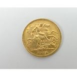 George V 1914 gold half sovereign Condition reports provided on request by email for this auction