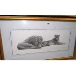 UNKNOWN signed limited edition print - Lions and Lioness entitled 'Savannah' 24 x 61cms Condition