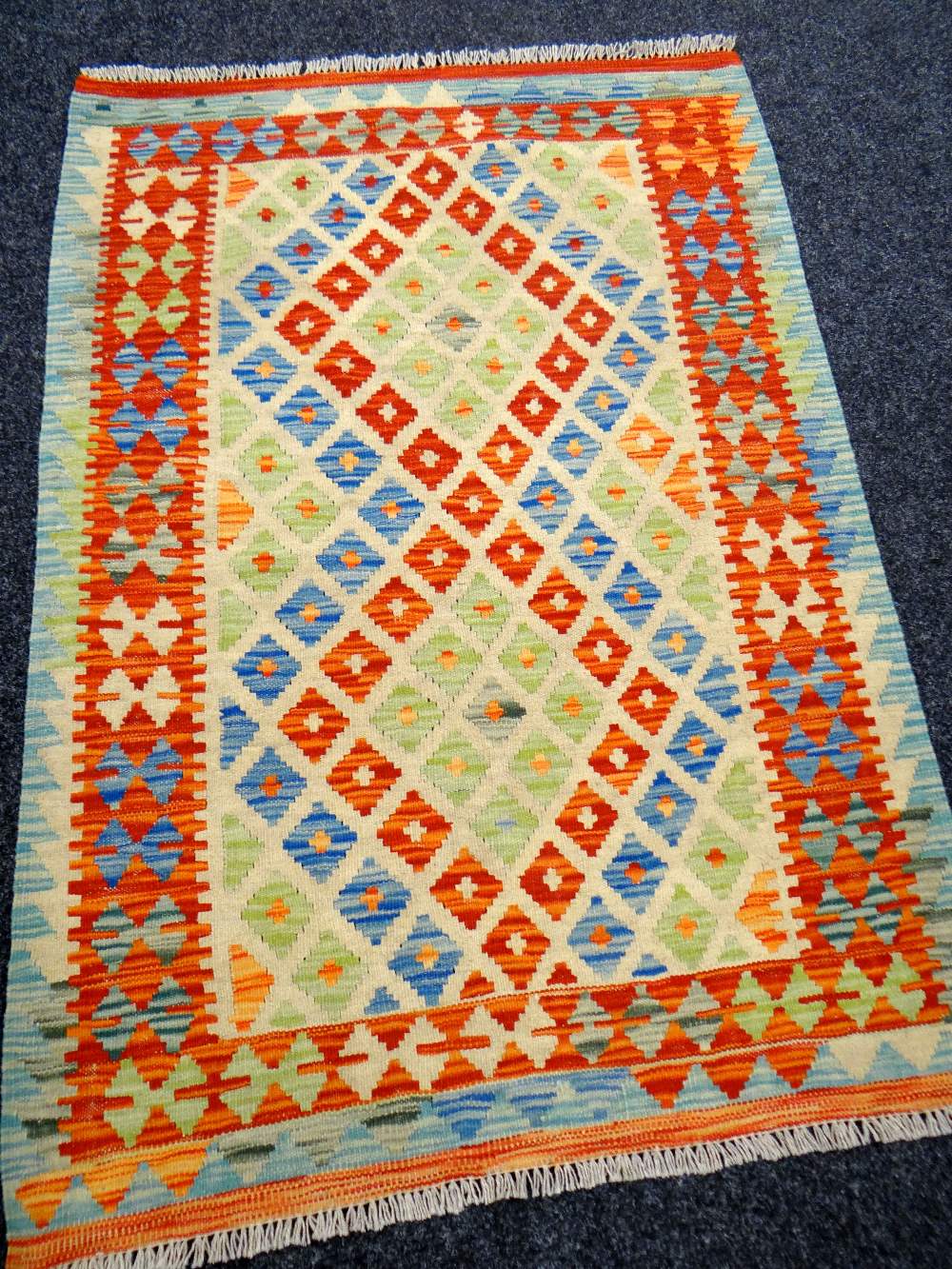 Vegetable-dye wool Chobi Kilim runner, 140 x 99cms Condition reports provided on request by email