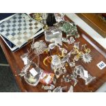 A quantity of Swarovski and other glass ornaments ETC Condition reports provided on request by email